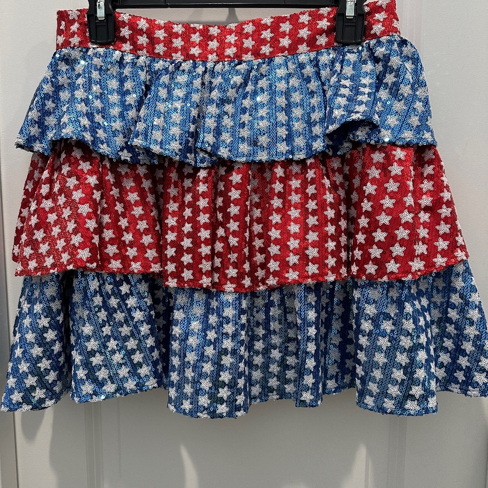 Queen of Sparkle Red, White, Blue Star Skort NWT